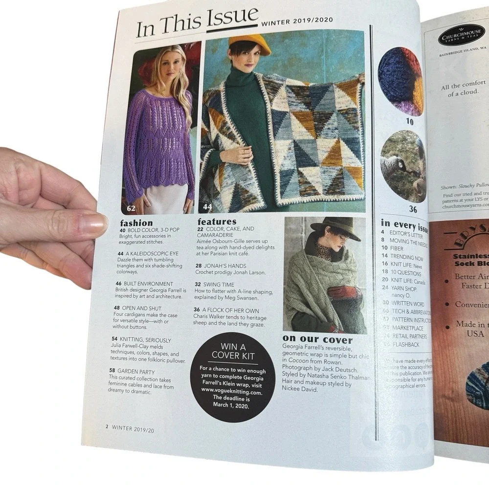 Vogue Knitting Magazine Winter 2019 2020 Cables Cardigans Poncho Knit‎ Patterns